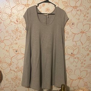 Grey Sweatshirt Material Skater Dress
